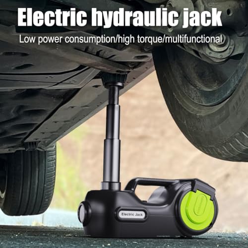 Electric Car Jack 5 Ton, 12V Hydraulic Lift & Air Compressor 3-in-1 Kit with Electric Impact Wrench, Emergency Tire Tool Set, Gato Eléctrico para Carro C