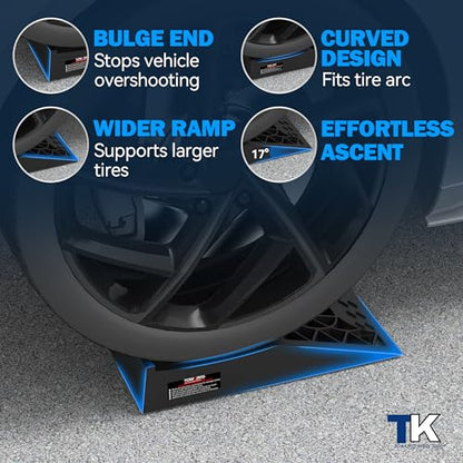 2.6" Lift Low Profile Car Ramps, Compact Tire Leveling Blocks for Low Chassis Sports Cars to Fit Floor Jack, Jack Assist - size: Low Profile