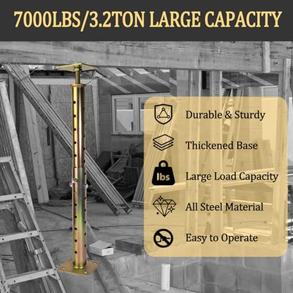 House Floor Jacks Post Pole for Leveling, 18-35 Inches Adjustable Post Basement Support Pole Jacks, Heavy Duty Telescoping Jacks for Leveling, Floor Joist Jack for House Lifting Temporary Support