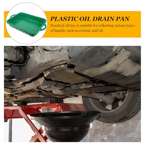 CALLARON 23.5" Oil Drain Pan for Car, Heavy Oil Change Collector Pan Leakproof, Plastic Large Transmission Drain Pan, Changing Oil Pans for Car Truck Engine, Transmission, Fluid Change(Green) - color: Green