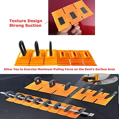 Car Dent Repair Tools Heavy Duty Paintless Repair Removal Tools Strong Dent Puller Handle Lifter Yellow Glue Tabs Powerful Body Repair Dent Remover Tool Kit for Car Dent Repair (Yellow) - color: Yellow