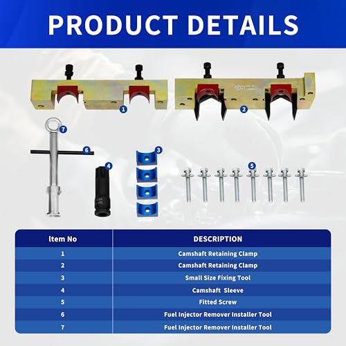Kuntech 17PCS Engine Timing Tool Kit with Fuel Injector Remover Installer Tool, Compatible with Mercedes Benz M133 M264 M270 M274, Camshaft Locking Alignment Timing Tools Set