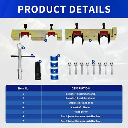 Kuntech 17PCS Engine Timing Tool Kit with Fuel Injector Remover Installer Tool, Compatible with Mercedes Benz M133 M264 M270 M274, Camshaft Locking Alignment Timing Tools Set