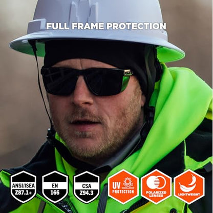 Ergodyne Skullerz SIXTEN Safety Sunglasses with Side Shields, Anti Fog - color: G15 Gray Lens