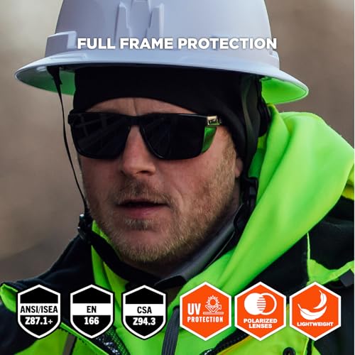 Ergodyne Skullerz SIXTEN Safety Sunglasses with Side Shields, Anti Fog - color: G15 Gray Lens