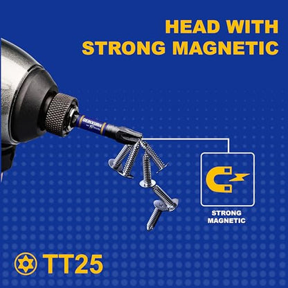 Geinxurn 2 In. Security T25 Impact Magnetic Screwdriver Bit Set, 15 Pieces #25 Torx Head Power Bit Set, S2 Alloy Steel Hollow Star Bit Set - size: 2"-15PCS, style: TT25