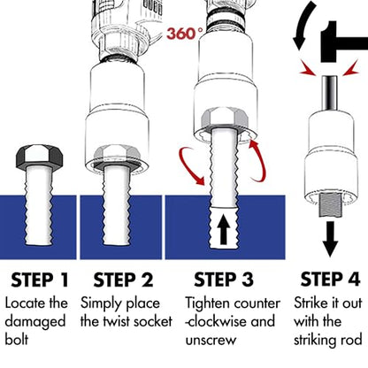 6 PCS Lug Nut Remover Socket Set Heavy Duty 1/2" Drive Wheel Lock Bolt Extractor Kit Large Size 17-22mm for Damaged, Stripped, Rounded Bolts and Fasteners, Cr-Mo Steel - style: 6pcs
