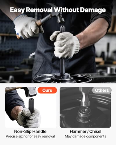 VEVOR Bearing Press Kit, 52 Pcs Bearing Race and Seal Driver Set with 49 Bushings and Handle Shaft, Bushing Driver Tool Set, Heavy Duty Carbon Steel Removal Installation Tool Kit - size: 52pcs