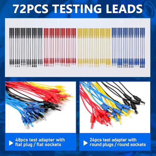 105 Piece Automotive Circuit Test Lead Kit, Multimeter Test Lead Kit, Multimeter Magnetic Kit for Fluke, Breakout Probe Kit, Large Alligator Clips, Voltmeter Leads - size: 105 Pcs Kit