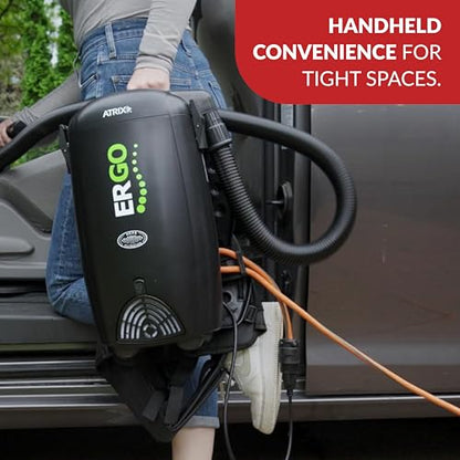 Atrix Ergo Backpack Canister Vacuum, Portable Cleaner with Attachments for Professional and Residential Use, VACBP10 Premium Bundle - size: Premium Bundle