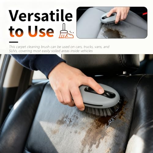 2026 New Car Upholstery Brush for Cleaning,Portable Car Carpet Brush with Dense Bristle & Non-Slip Handle,Multi-Purpose Upholstery Cleaner Brushes for Cars Trucks SUVs Interior