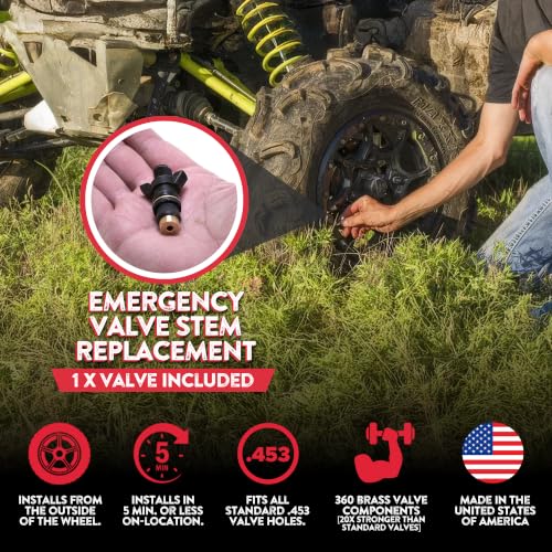 GlueTread Complete Off-Road Tire Repair Kit - Fix Sidewall Damage and Punctures - Includes Heavy Duty Tire Patch Kit, Plugs & Colby Emergency Valve Stem - Enhanced Rubber Formula, Fast Setting