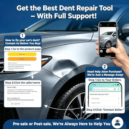 VEXTRO Dent Puller Kit - Paintless Body Repair Tools with Slide Hammer T-Bar Bridge Puller Glue Gun and Sticks - for Car Hail Damage and Door Ding Removal on Trucks SUVs or Auto Metal Surfaces