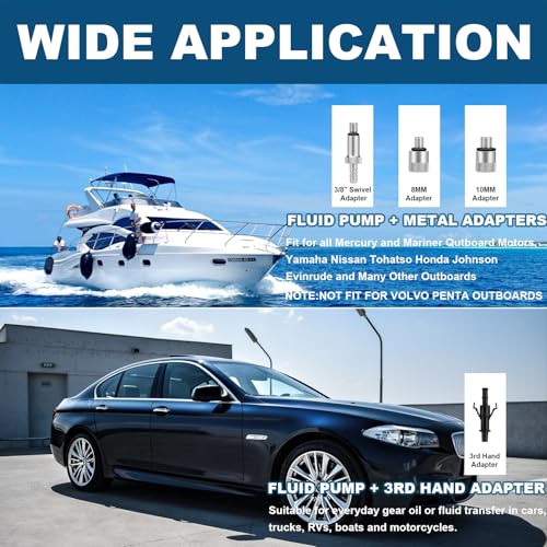 Lower Unit Gear Oil Pump Transmission Fluid Pump for Change Filling | Fluid Transfer Pump for Standard Quart Bottles with 3rd Hand Adapter Fluid Transfer Pump, Differential & Transmission Fluid - size: Fluid Pump - 28mm