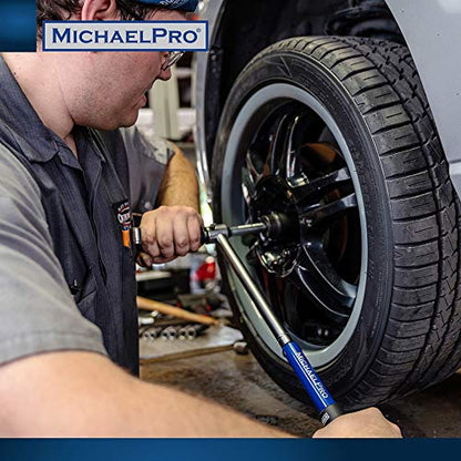 MichaelPro Click Torque Wrench - 2in1 with Lug Wrench 1/2 Inch Dr with 3 Sockets (11/16", 3/4", 13/16" / 17-19-21 mm) with Precise Micro Adjustment for Automotive and Changing Tires | MP001002