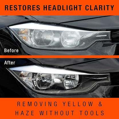 Nu Finish Headlight Restore and Repel – 2-Step Car Headlight Restoration Kit with 4 Restorer Wipes and Ceramic Sealant Spray, Head Light Restoring Kit - style: Headlight Restore & Repel Kit