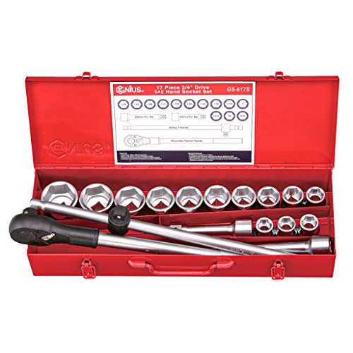 Genius Tools 17 Piece 3/4" Dr. SAE Hand Socket Set GS-617S