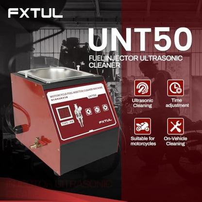UNT50 Fuel Injector Cleaner Machine, Ultrasonic Pulse Cleaning System | Easy One-Touch Operation, On-Car & Bench Cleaning, 1300ml Stainless Tank, for Cars, Motorcycles & Marine, Gasoline & Diesel