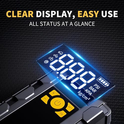 UIBI X5 Car Jump Starter 2000A with Built-in 150PSI Tire Inflator,16000mAh Power Bank & SOS Light for 8.0L Gas/6.0L Diesel Car Truck RV Road Trip Emergency