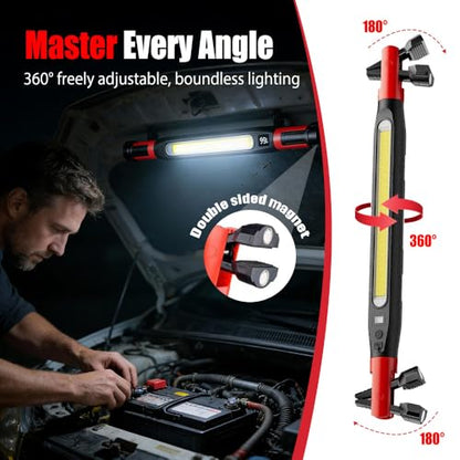 Magnetic Work Light, 2026 New Under Hood Work Home Light LED Portable Magnetic Light Bar, Underhood Worklight for Car, Repairing, Garage (3pcs) - style: 3pcs