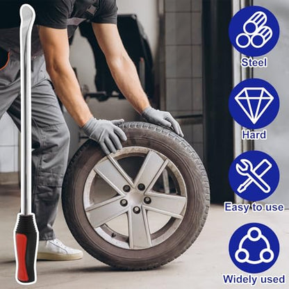 Tire Spoons Set, 15.5 Inches Steel Tire Changing Tool, Motorcycle Tire Changer, Tire Removal Tool Includes Rim Protectors, Rustproof Tire Spoon Levers for Motorcycle Bicycle Tire Replacement