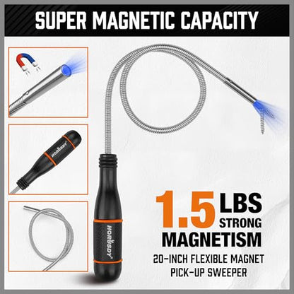HORUSDY 4-PIECE Telescoping Magnetic Pickup Tools Set - Extendable Magnetic Pick Up Tools，Flexible Bendable Spring Magnet Stick - style: 4-PIECE Magnetic Pickup Tools Set