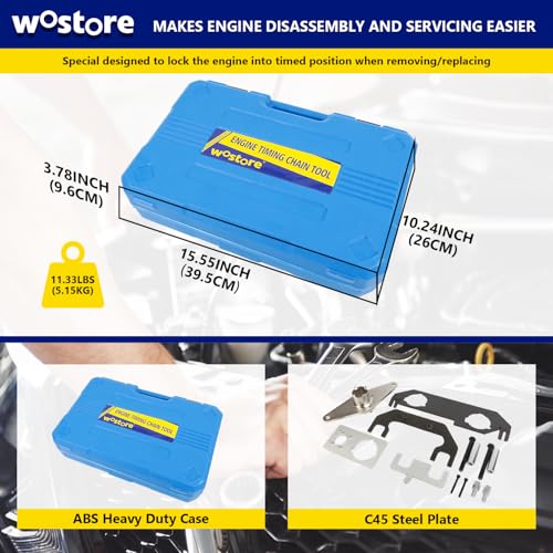 Wostore Camshaft Timing Locking Tool kit Compatible with Land Rover 2.0 Diesel Petrol Engine Evoque 2.0T JLR INGENIUM I4 2.0L, OEM JLR-303-162/1631/1630/1635/1636