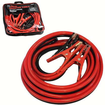 ATE Pro. Tools - 4 Gauge 20 Feet Jumper Cables, Booster Cables for Car, SUV & Trucks Battery, Heavy Duty Automotive Cables for Jump Starting Dead and Weak Batteries, Storage Carry Bag Included