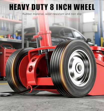 22 Ton 3-Position Air Hydraulic Floor Jack, 225mm - 435mm 44000lbs Pneumatic Hydraulic Heavy-Duty Truck Jack Air-Operated Axle Bottle Jack Service Repair Lifting Tool for Garages Repair Shops