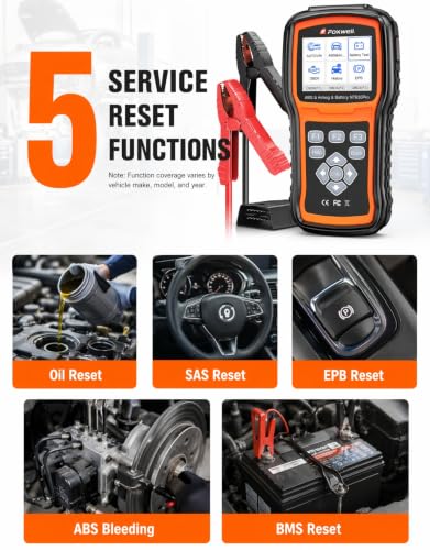 FOXWELL NT630 PRO OBD2 Scanner ABS/SRS, Battery Tester, 5 Resets, ABS Bleed | 2-IN-1 Car Scanner & 12V Car Battery Tester(100-3000CCA), ABS Brake & Bidirectional Test, BMS/OIL/SAS/EPB Resets, Live Data
