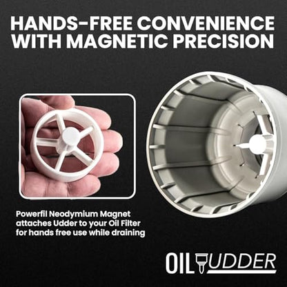 X Oil Change Tool - Fits Oil Filters Up to 2.75" Diameter - Spill-Free Oil Filter Funnel with Magnet - Hands Free Magnetic Hold to Filter - Durable Nitrile Rubber Construction Maximum Grip