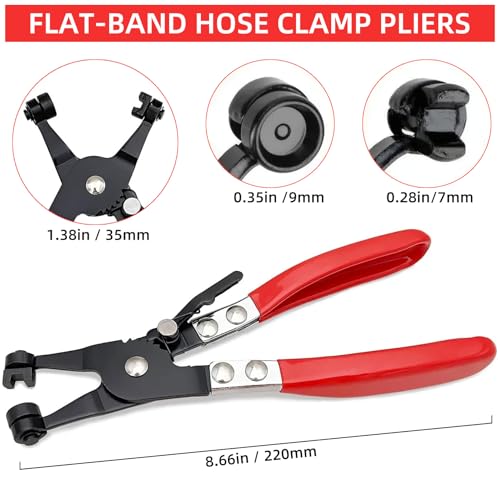 6 Pcs Fuel Line Pliers Set, Automotive Hose Removal Pliers for Auto Repair | Hose Clamp Plier Kit with Storage Bag, Includes Push Pin Pliers, Panel Removal & Electrical Disconnect Tools - color: 6 Option