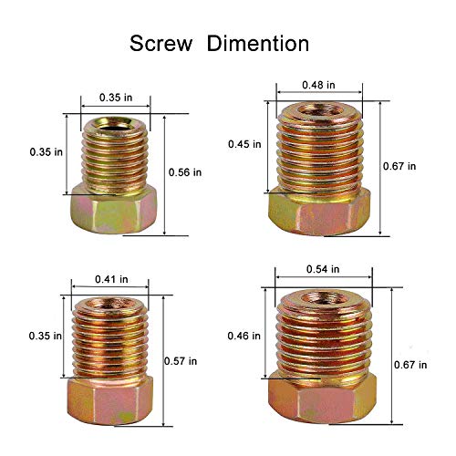 MuHize Upgraded Brake Line Tubing Kit - 25 Ft. of 3/16 Copper Coated Flexible Tube, Roll 25 ft 3/16" (Includes 16 Fittings) - color: Gold