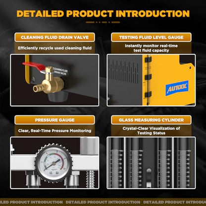 AUTOOL CT150 Fuel Injector Tester & Cleaner, 4 Cylinder Ultrasonic Injector Cleaning Machine, Fuel Injector Test Bench with Pressure Gauge, Multi-Mode Testing for Car Motorcycle