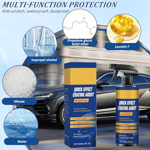 Advanced Car Quick-Acting Coating Agent Spray,Scratch Wax Polish Waterless Wash,Car Coating Sprays Cleaning Kit, Oil Film Emulsion Glass Cleaner Lasting Protection