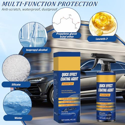 Advanced Car Quick-Acting Coating Agent Spray,Scratch Wax Polish Waterless Wash,Car Coating Sprays Cleaning Kit, Oil Film Emulsion Glass Cleaner Lasting Protection