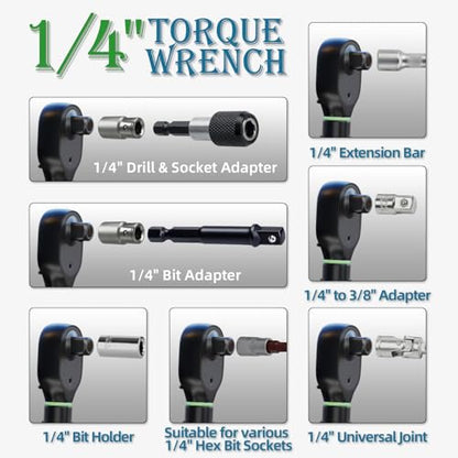 71pcs Bike Torque Wrench Set, Inch Pound Torque Wrench 1/4 Inch Drive, Bike Tool Kit, Bike Torque Wrench Set 10-230 Lbf.in(1.1-25.9N.m) Pro Bicycle Tool Kit (71PCS 10-230 Lbf.in) - size: 71PCS 10-230 Lbf.in