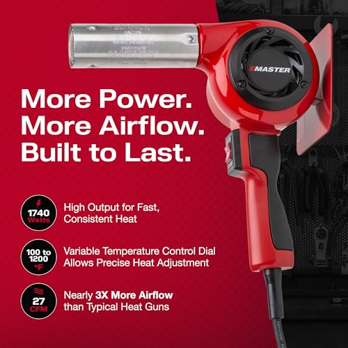 Master Appliance VT-751D Industrial Heat Gun, Quick Change Plug-In Heating Element, Variable Temperature Heat Gun, 130F to 1200F, 120V, 1740W, 14.5 Amps, Engineered In USA - style: VT-751D, 120V