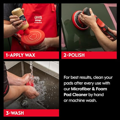 Griot's Garage 5.5” Red Foam Waxing Pads for Car Detailing, Polishing and Buffing Pads for Use with Waxes and Sealants, 10525, Set of 2 - style: 5.5" Pads (Set of 2)
