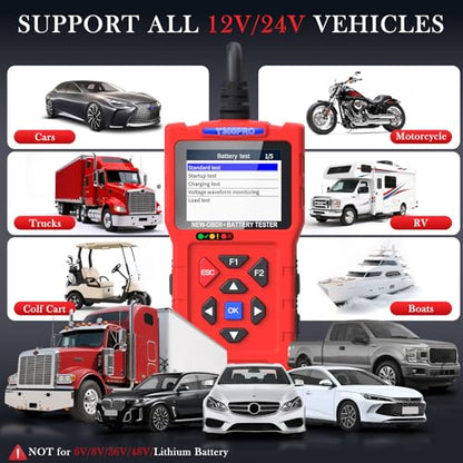 Car Scanner and Battery Tester 12v / 24v Automotive, 20-2000 CCA Car Battery Tester and Check Engine Code Reader, T300PRO - style: T300PRO