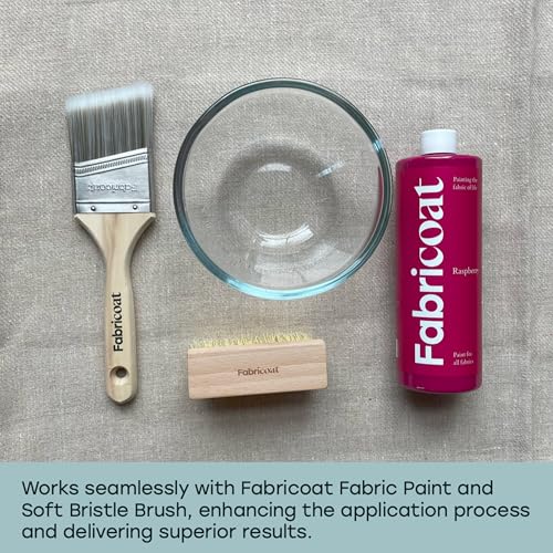 Fabricoat Paintbrush – Angled Cutting in Paint Brush - Firm Bristled Brush with Wooden Handle - Use to Apply Fabric Paint (60mm / 2.5 inch) - style: Angled Paint Brush