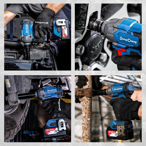 Dong Cheng 20V Brushless Impact Wrench, Max Torque 503 ft-lbs (682 N.m), 1/2 inch with 3 Mode Speed, 2400 RPM Cordless Impact Gun, Bare Tool - style: Bare Tool