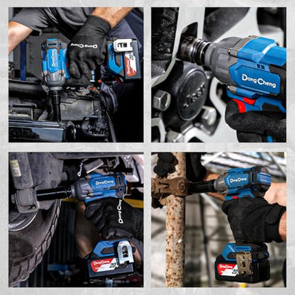 Dong Cheng 20V Brushless Impact Wrench, Max Torque 503 ft-lbs (682 N.m), 1/2 inch with 3 Mode Speed, 2400 RPM Cordless Impact Gun, Bare Tool - style: Bare Tool