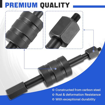 DASBET Diesel Injector Puller Tool Fuel Injector Removal Set with M8 M12 M14 Thread Adaptors Slide Hammer Extractor Common Rail Injector Remover for Bosch Lucas Diesel injectors