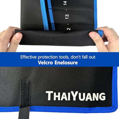 7 Pockets Tool Pouch Roll-Up Storage Bag for Hand Tools or Wrench Heavy Duty Canvas Bag Organizer - style: 7 Pockets