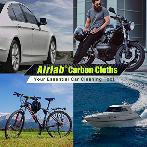 Airlab Carbon Microfiber Towels for Car Glass Window Polishing Cleaning Cloth Auto Detailing Lint Free Streak Free Drying Car Wash Large Towel, Pack of 2, 20" x 16", Grey-Green - color: 20 X 16 Inch, Pack of 2, Grey-green
