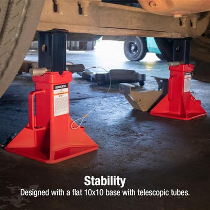 SUNEX TOOLS 1522A 22-Ton Jack Stands, Pair - style: 22 Ton