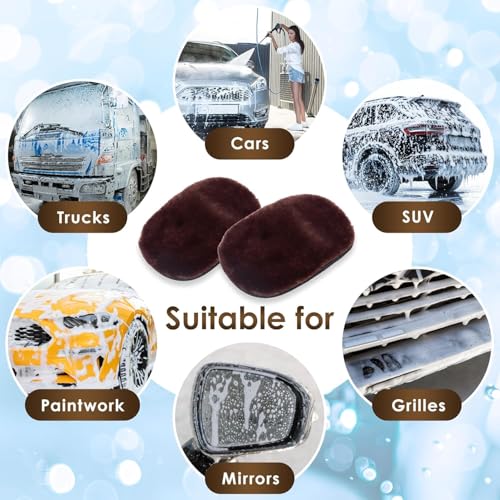 Yours Car Wash Mitt, Ultra-Soft Microfiber Wash Mitt for Car Wash Kit, Scratch-Free & Gentle for Car Detailing and Paint Protection (White)