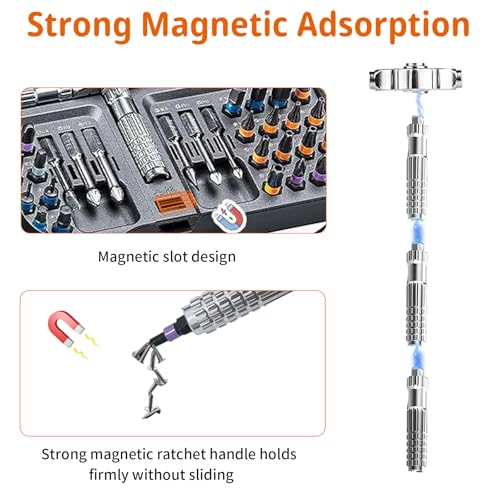 40 in 1 Magnetic Ratchet Screwdriver Set, Multi Bit DIY Magnetic Screwdriver Set with Detachable Ratchet Handle, Portable Precision Repair Tool Kit for Furniture, Electronics, Bicycle New Tools 2026 - size: 2026 New 40 in 1 Screwdriver Set
