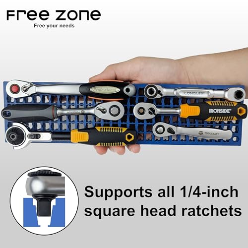 Free Zone Bit Organizer Set, 158-Hole 1/4" Hex Bit Toolbox Storage | Red; drive bit adapter & 1/2", 3/8", 1/4" socket holder compatible; anti-drop design; tools not included - color: Red